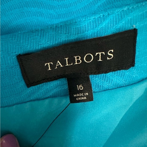 Talbots NWT Textured Cotton Pencil Skirt, Size 16, Blue - Picture 6 of 8